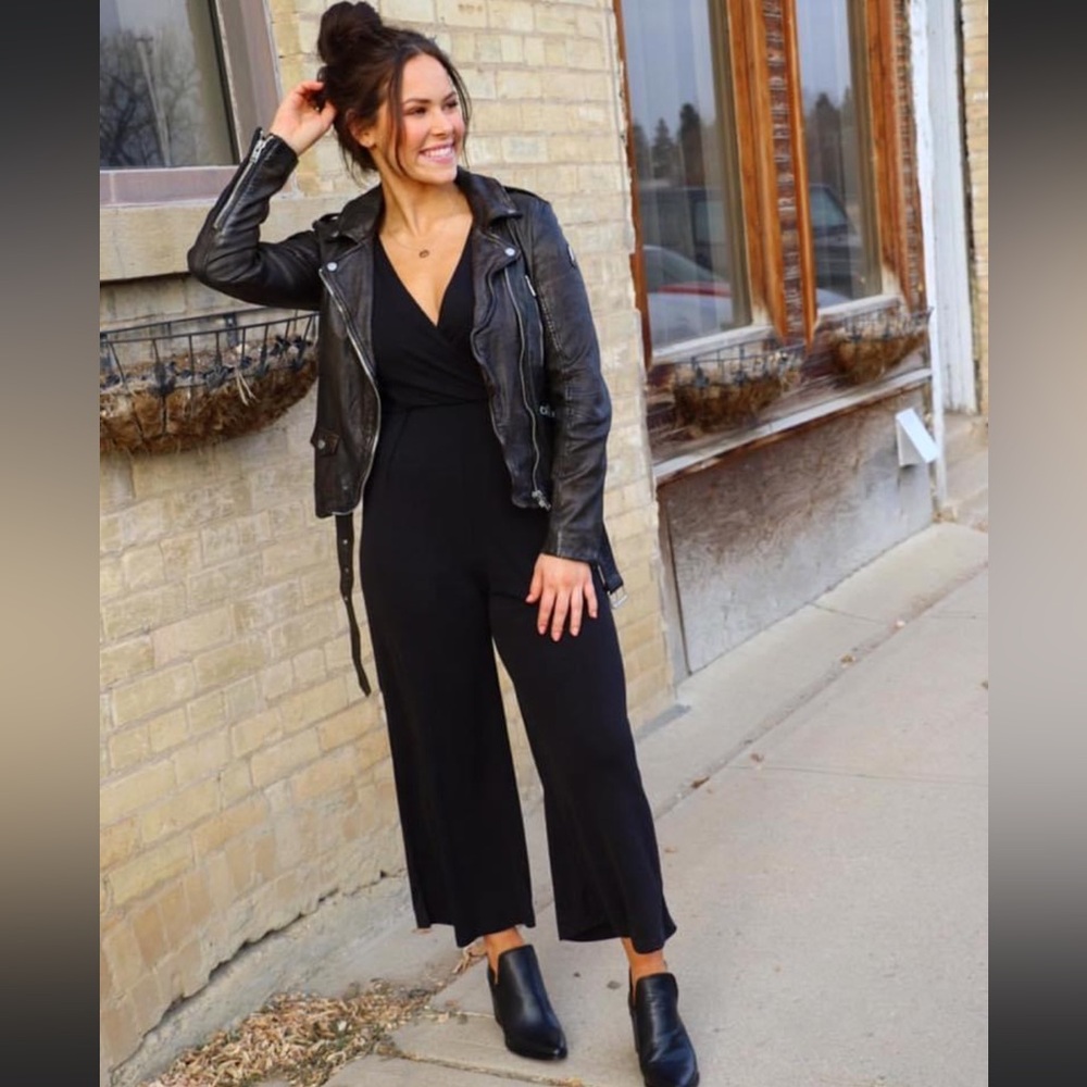 C’est Moi Bamboo Black Jumpsuit Size Small NWT